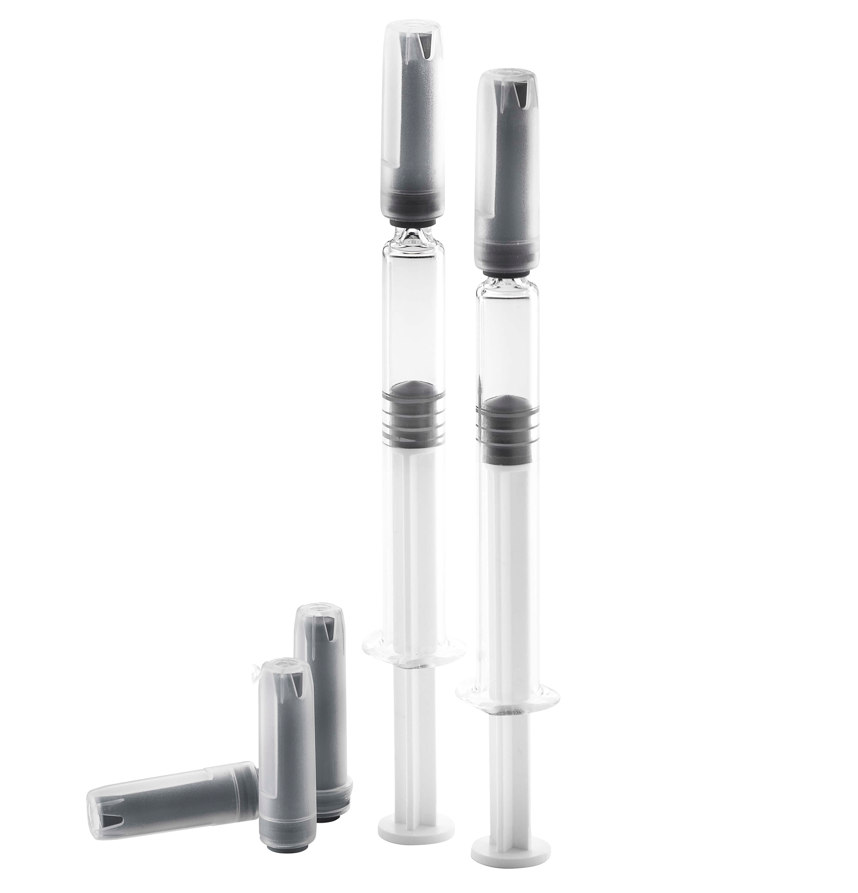 West 7025/65 Grey & 7028/55 Grey Rigid Needle Shields for Pre-fillable  Syringes