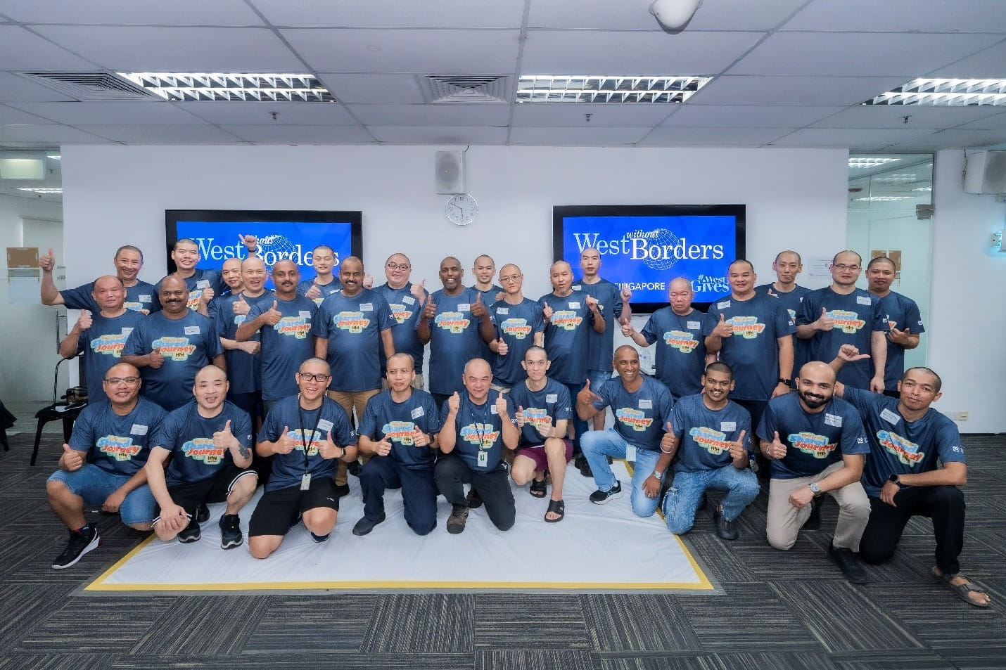 West Singapore employees supporting the Hair for Hope childhood cancer awareness initiative.