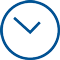 Blue icon of clock