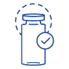 Blue Icon of Vial and Check Mark